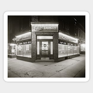 Elite Laundry, 1928. Vintage Photo Sticker